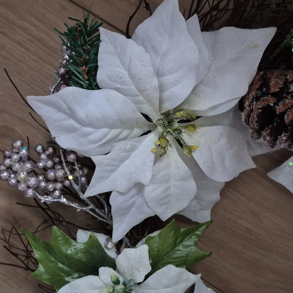 White Poinsettia Wreath